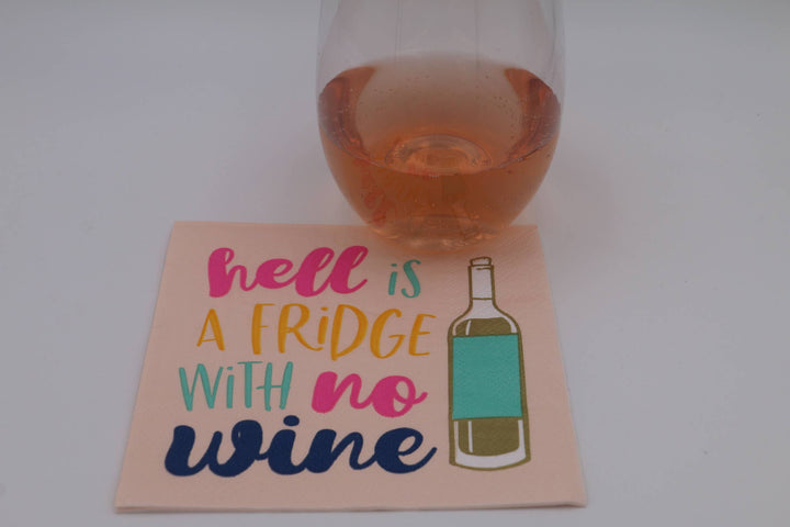 Funny Cocktail Napkins-Hell is a Fridge with No Wine - 20ct
