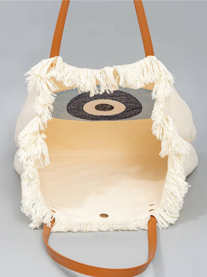 Evil Eye Embroidered Tote Bag