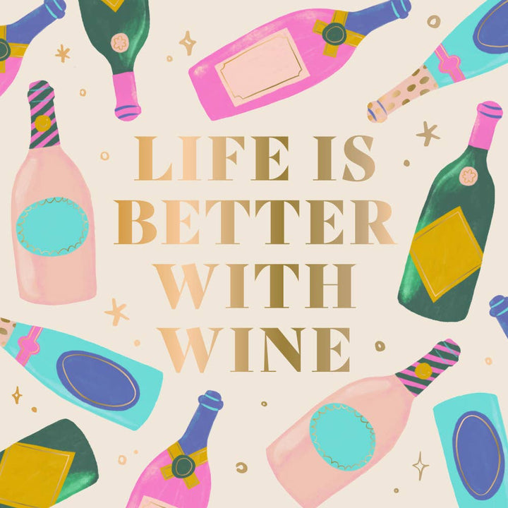 Funny Cocktail Napkins | Better With Wine - Foil - 20ct