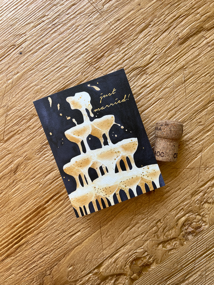 Wedding Bubbles Champagne Tower Card | Wedding Card
