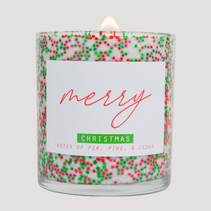 Merry Christmas Candle - Fraser Fir