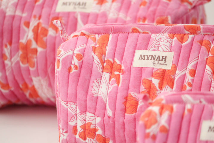 Flamingo Glow print Makeup Organizer Bag- Chose from 3 Sizes