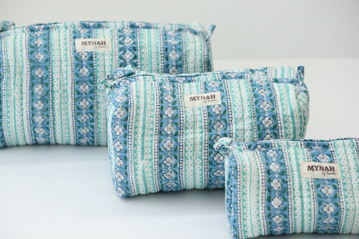 Moroccan stripes travel Makeup Bag- Choose From 3 Sizes