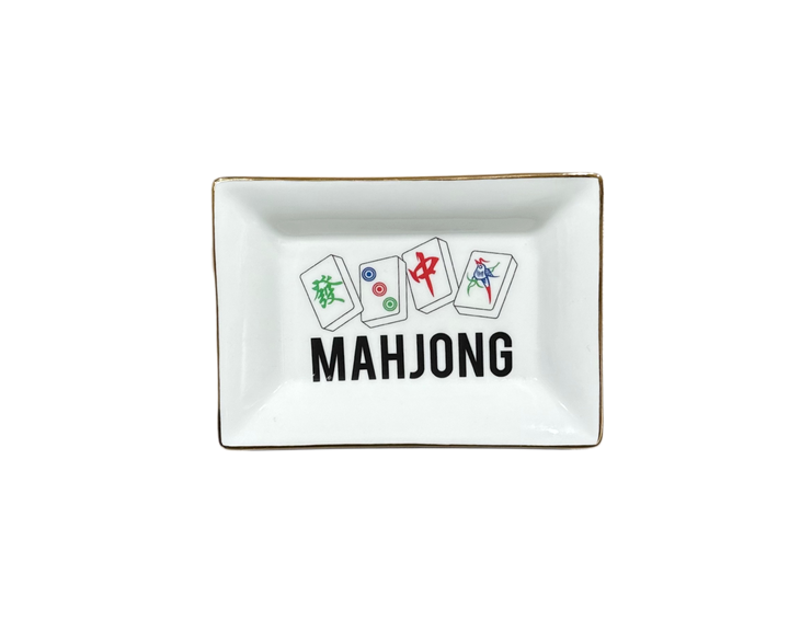 Mahjong Word and Tiles Trinket Tray