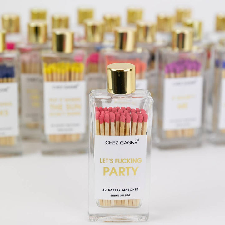 Let's Fucking Party Matches - Glass Bottle Matchsticks - Coral