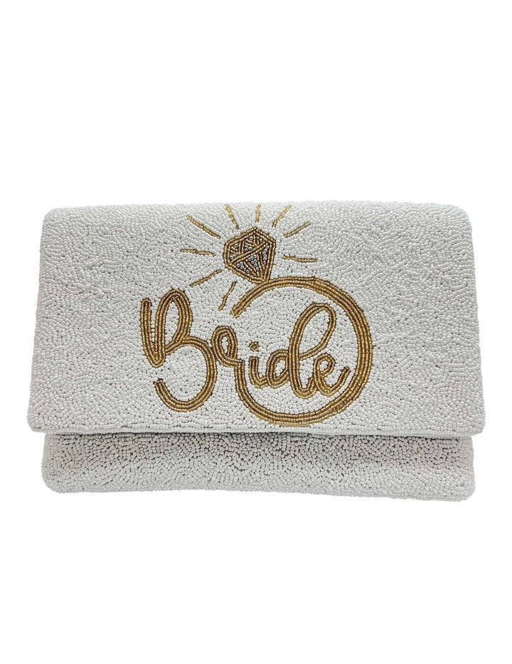 Bride Gold Ring Beaded Clutch