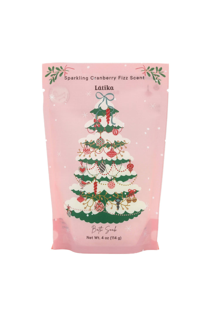 Pink Christmas Bath Salt - Stocking Stuffer - Christmas tree