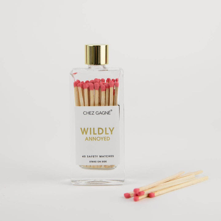 Wildly Annoyed - Glass Bottle Safety Matches - Coral