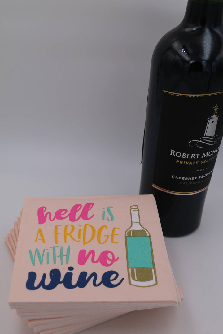 Funny Cocktail Napkins-Hell is a Fridge with No Wine - 20ct