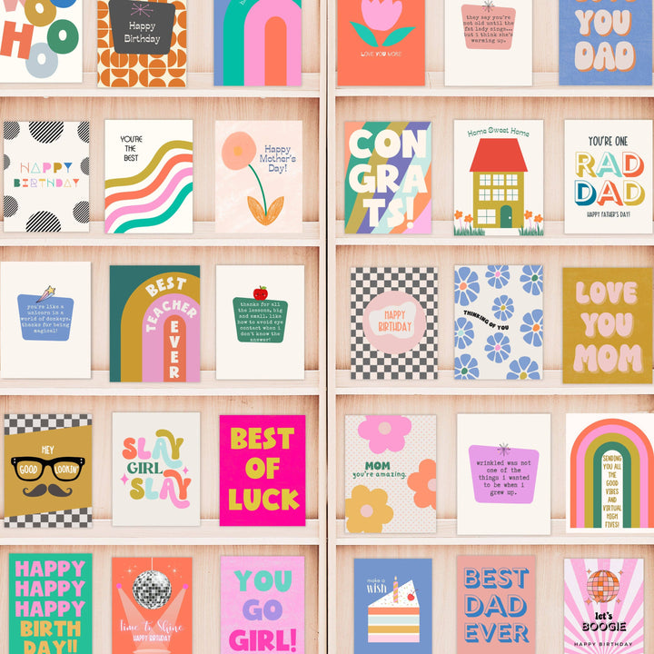 Bat Mitzvah Card Colorful Letters