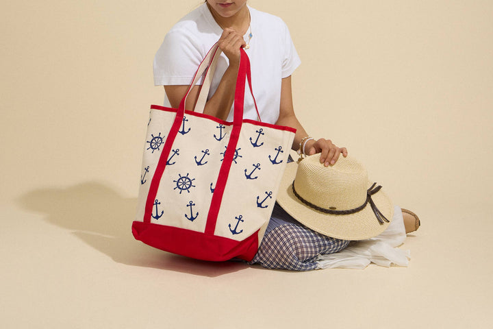 Anchor Wheel Printed Tote Bag