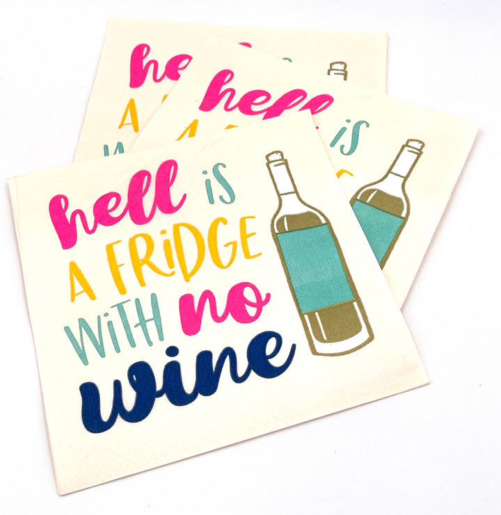 Funny Cocktail Napkins-Hell is a Fridge with No Wine - 20ct