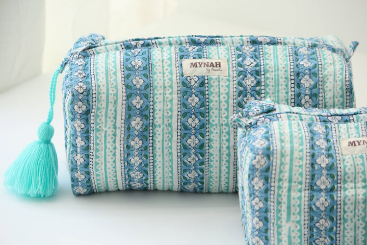 Moroccan stripes travel Makeup Bag- Choose From 3 Sizes