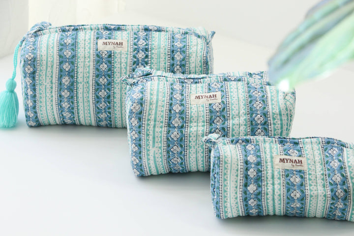 Moroccan stripes travel Makeup Bag- Choose From 3 Sizes