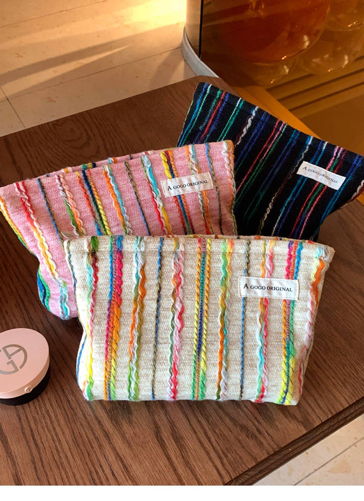Colorful Striped Cosmetic Bag unique travel toiletry bag