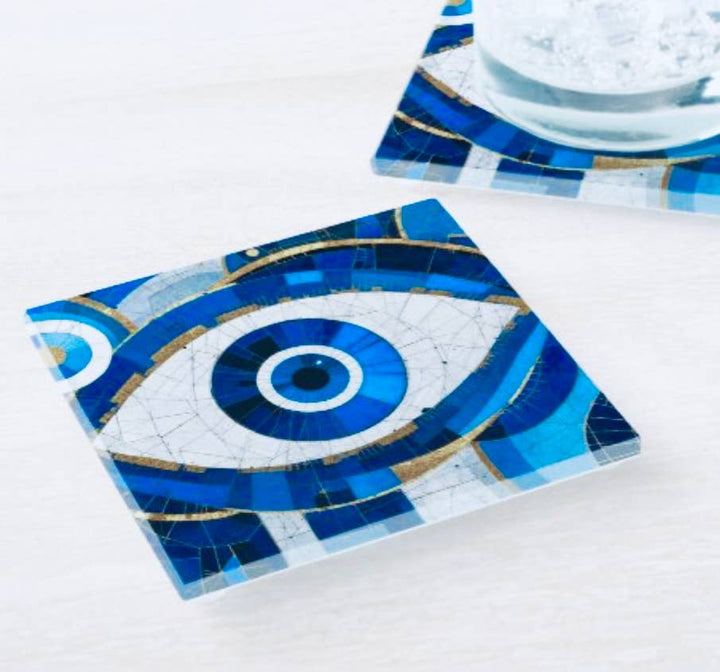 Abstract Evil Eye Coaster Set      