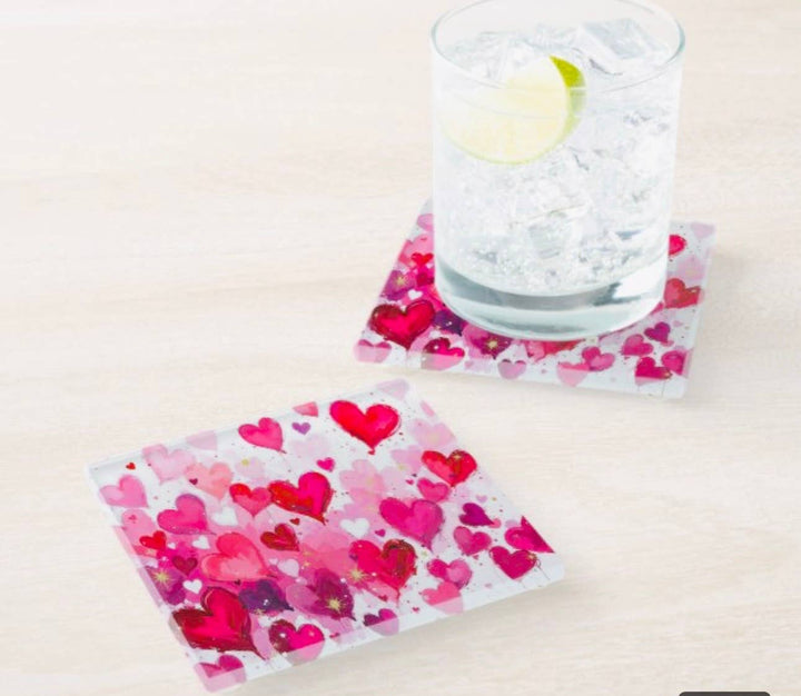Love Hearts Valentine’s Coaster Set      