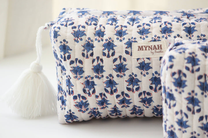 Blue bonnet floral Makeup Bag
