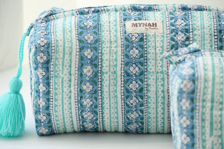 Moroccan stripes travel Makeup Bag- Choose From 3 Sizes