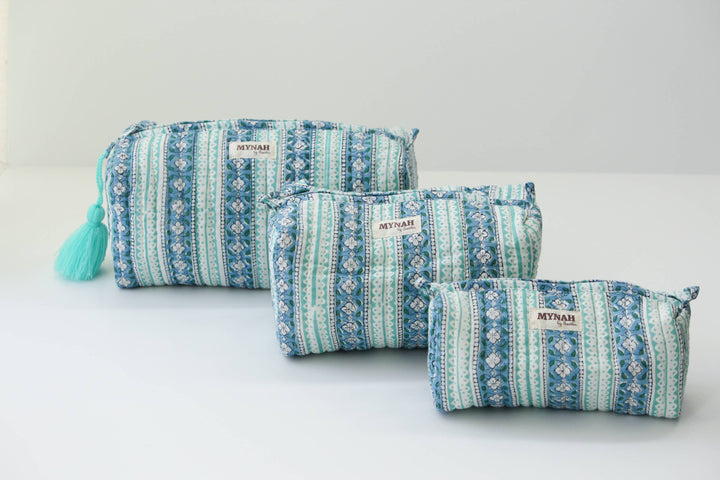 Moroccan stripes travel Makeup Bag- Choose From 3 Sizes