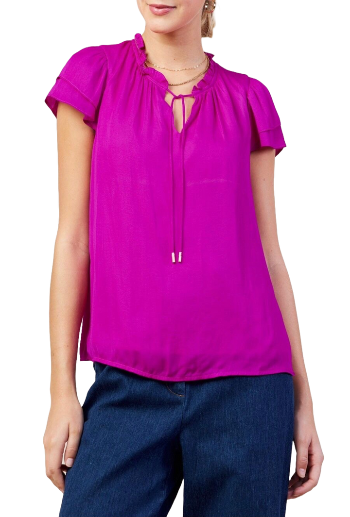 The Evelyn Blouse- Magenta