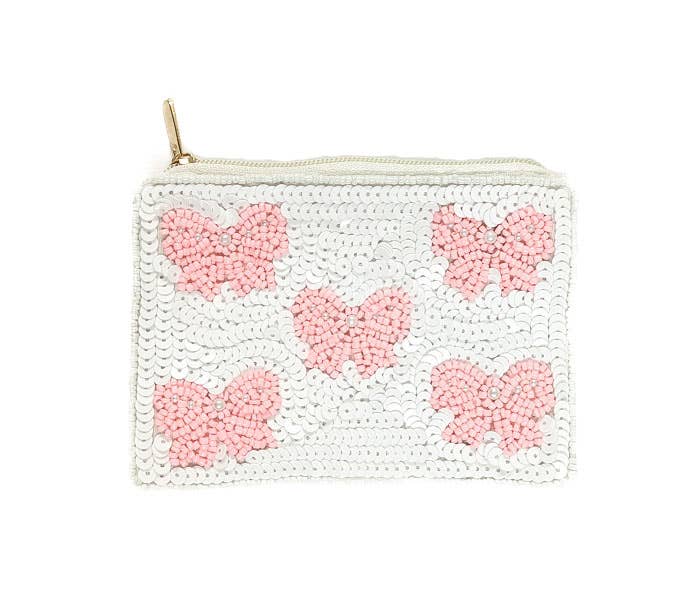 Bow Fully Beaded Coin Purse 