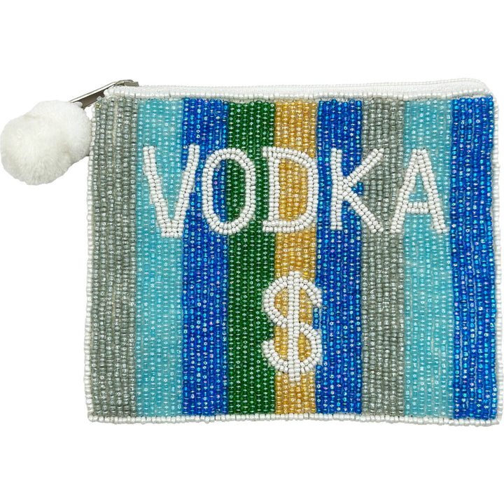 VODKA $ BEADED COIN POUCH