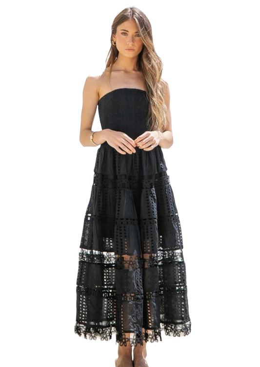 The Axelle Midi Dress- Black