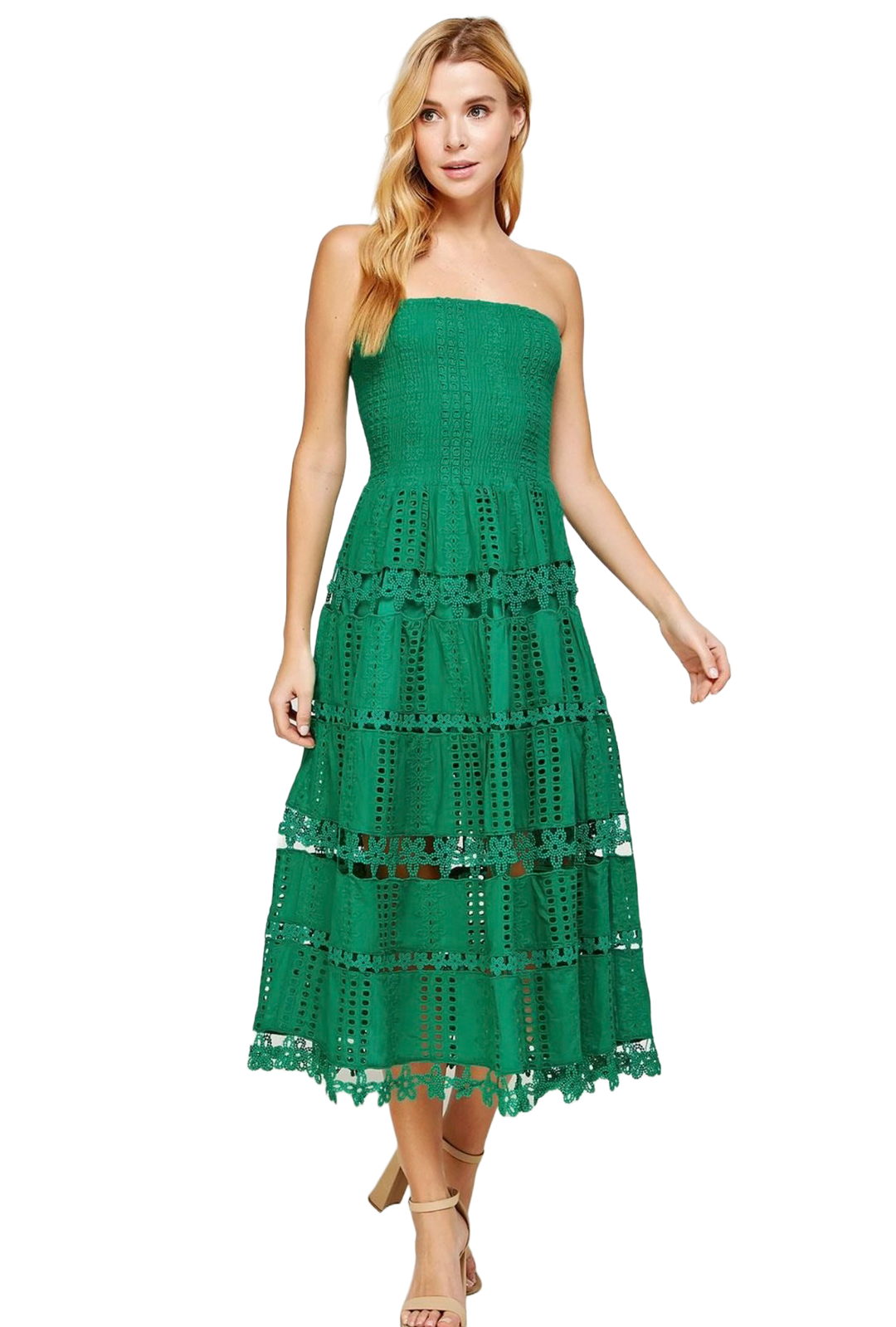 The Axelle Midi Dress- Green