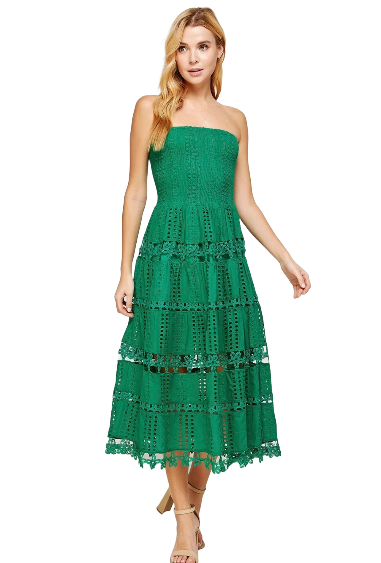 The Axelle Midi Dress- Green