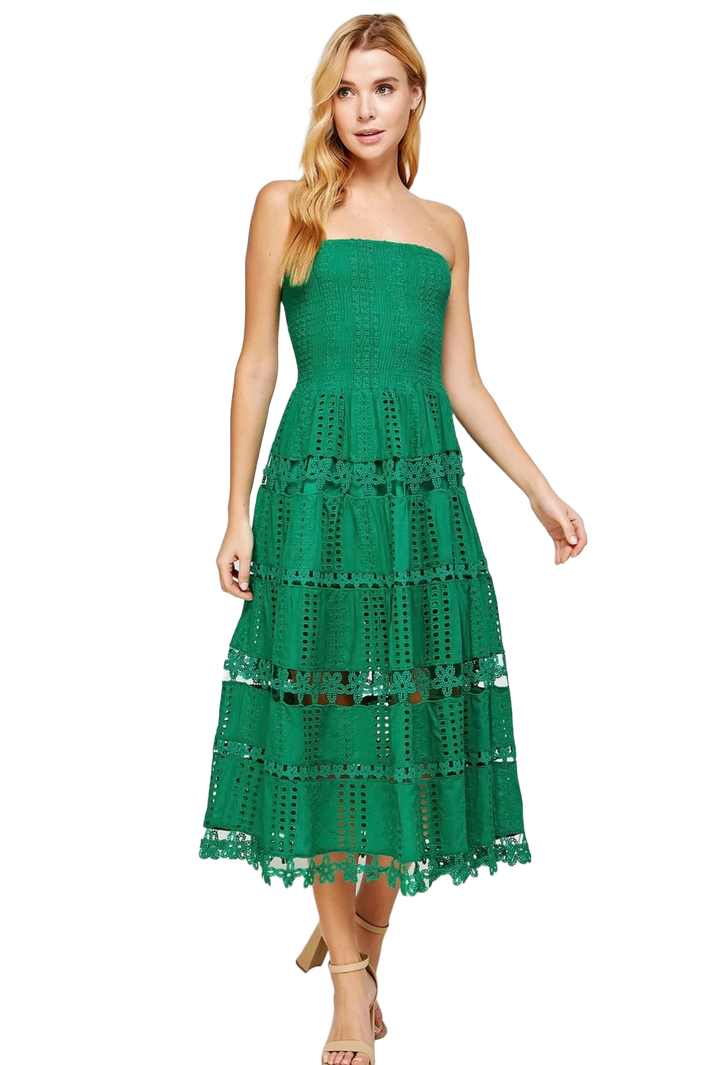 The Axelle Midi Dress- Green