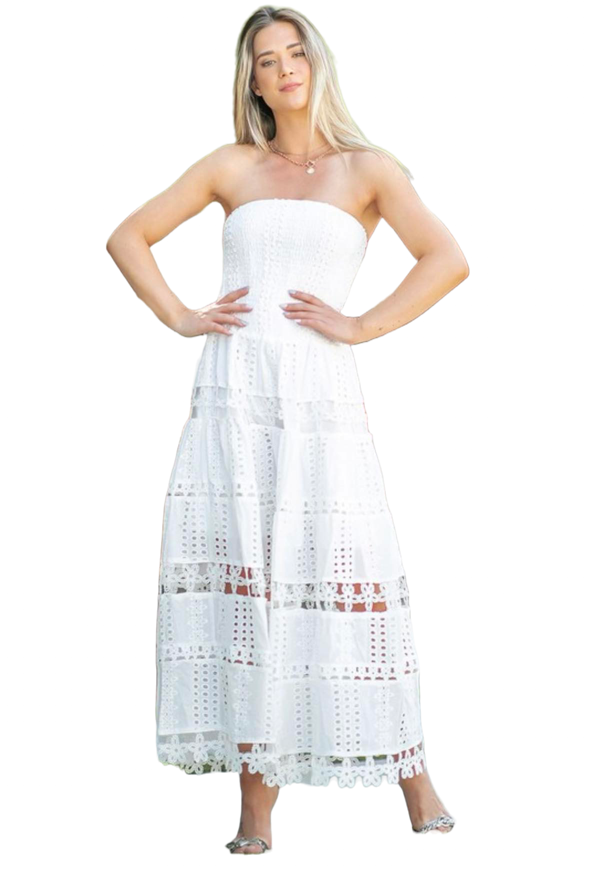 The Axelle Midi Dress- White