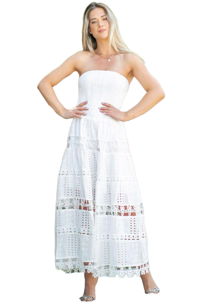 The Axelle Midi Dress- White