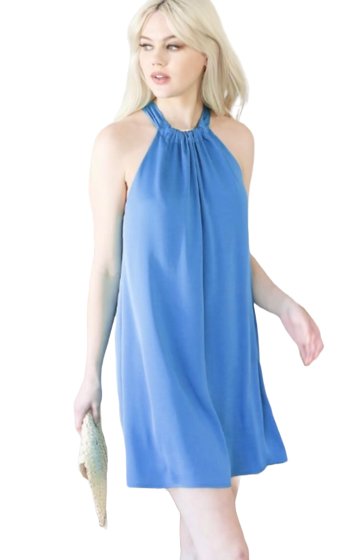 The Johanna Mini Dress- Blue