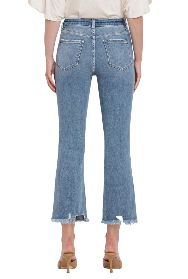 High Rise Crop Flare Jeans