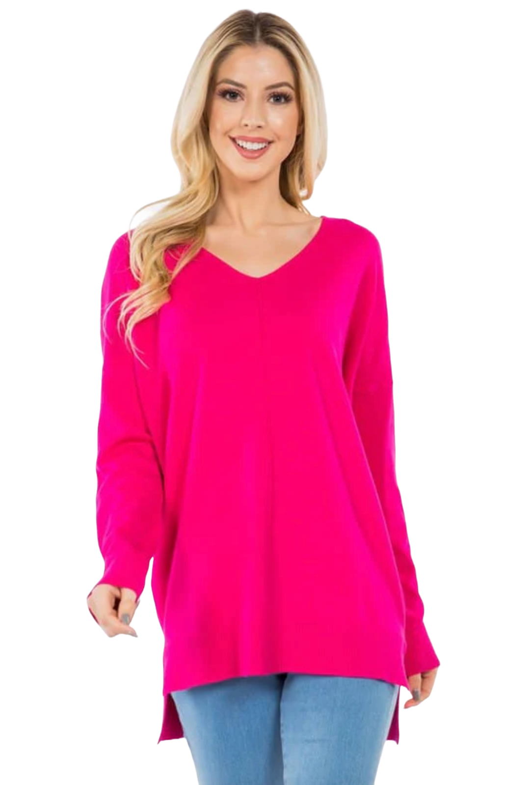 The Kaylie Sweater- Hot Pink