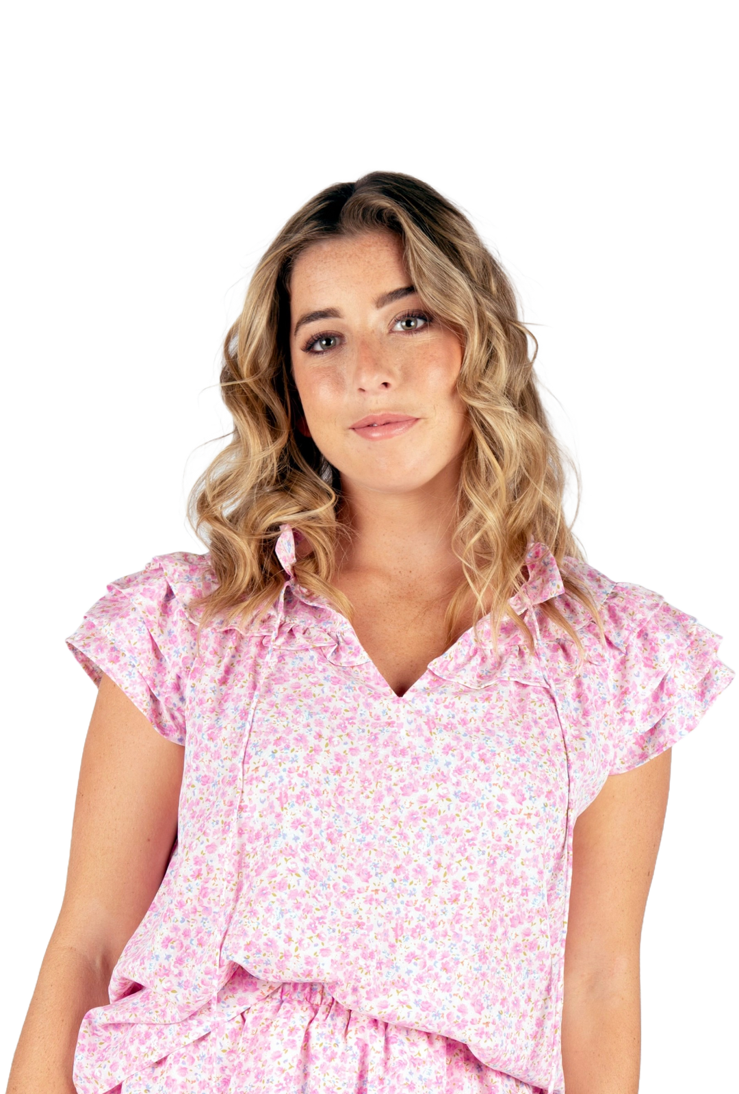 The Marlina Blouse- Sweet Pink Floral