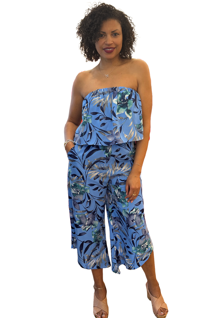 The Sadie Jumpsuit- Blue Floral
