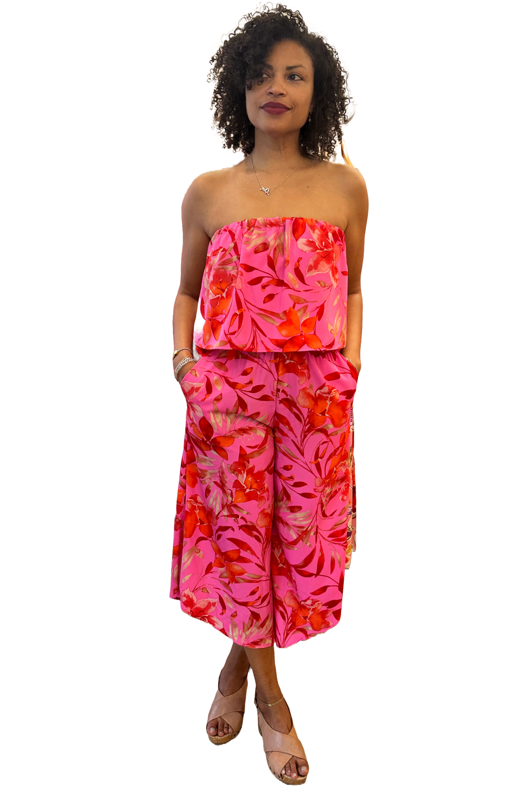 The Sadie Jumpsuit- Pink floral