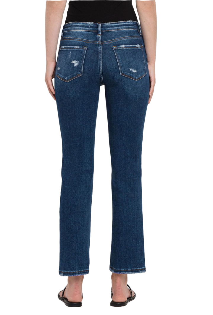 Mid Rise Ankle Slim Straight Jean