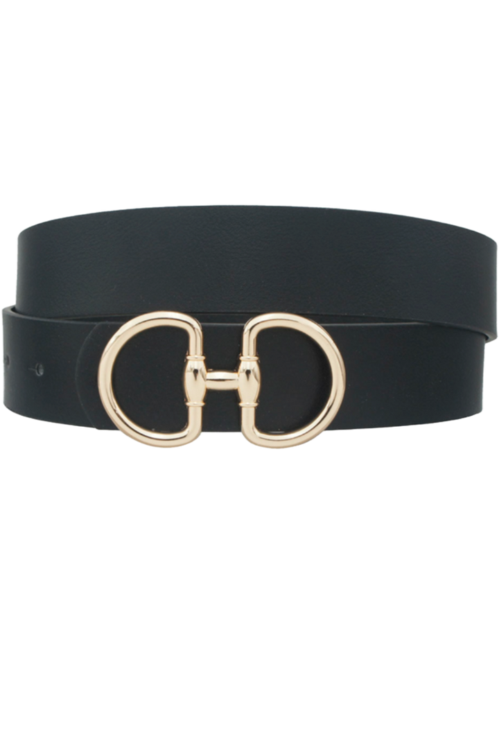 Horseshoe Buckle Belt- Black