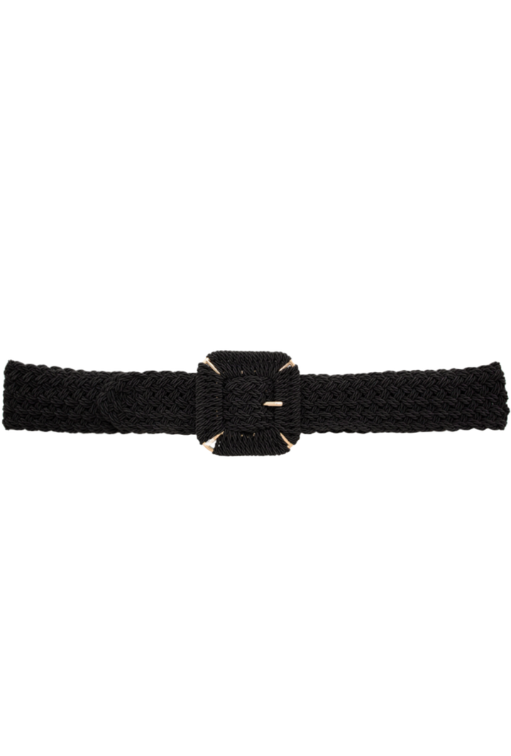 Black Elastic Straw Belt