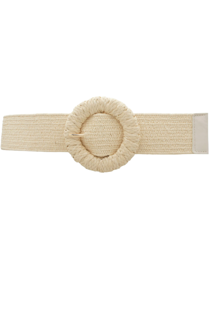 Straw Wrapped Circle Belt- Natural