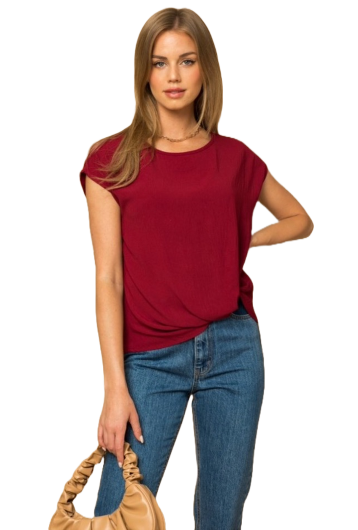 The Mahalia Top- Burgundy