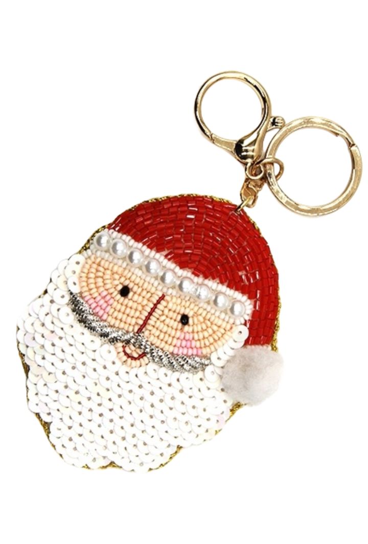 Santa Clause Beaded Keychain