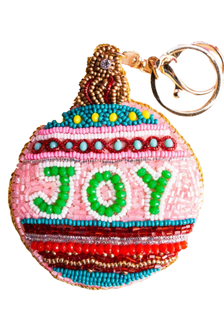 "Joy" Multicolor Beaded Keychain