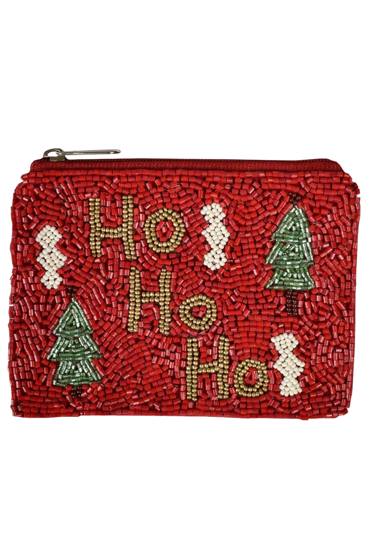 Ho Ho Ho Beaded Coin Purse