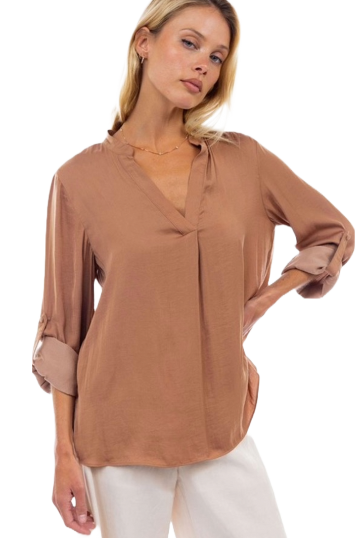 The Lilly Blouse- Mocha