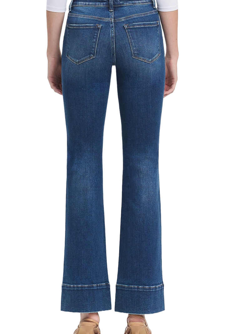 High Rise Trouser Hem Bootcut Jeans- Medium Wash