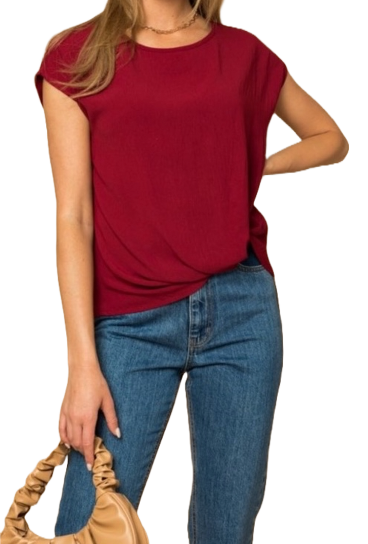 The Mahalia Top- Burgundy